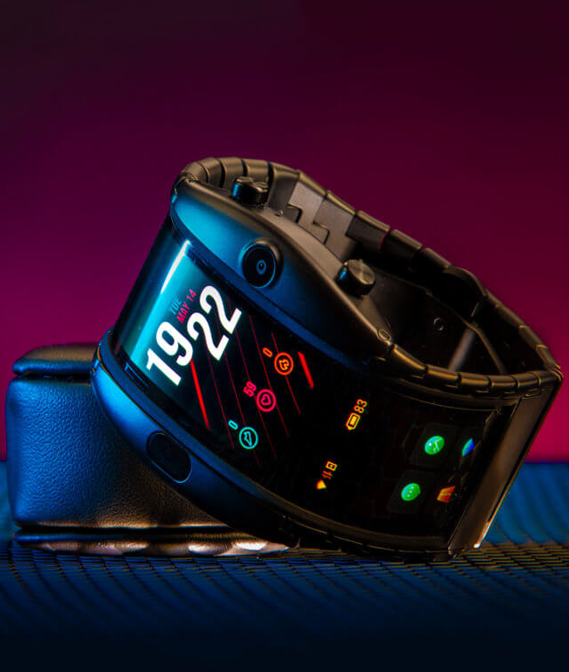 ジェスチャーコントロール 折りたたみ式フレキシブルディスプレイ スマートウォッチ