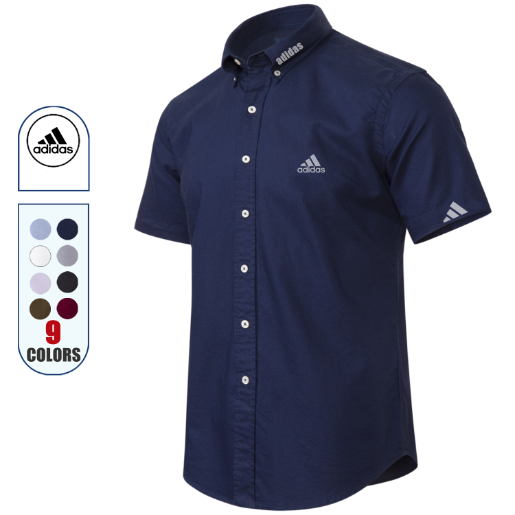 Adidas@ソリッドカラービジネスカジュアル半袖シャツ