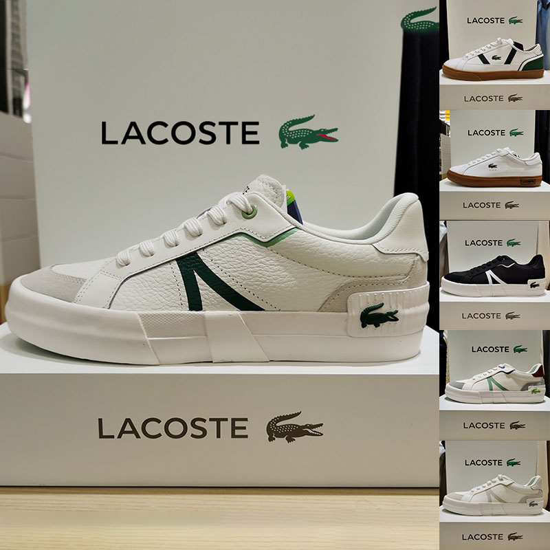 LACOSTE 2023新作レザーパターンファッションメンズカジュアルスニーカー