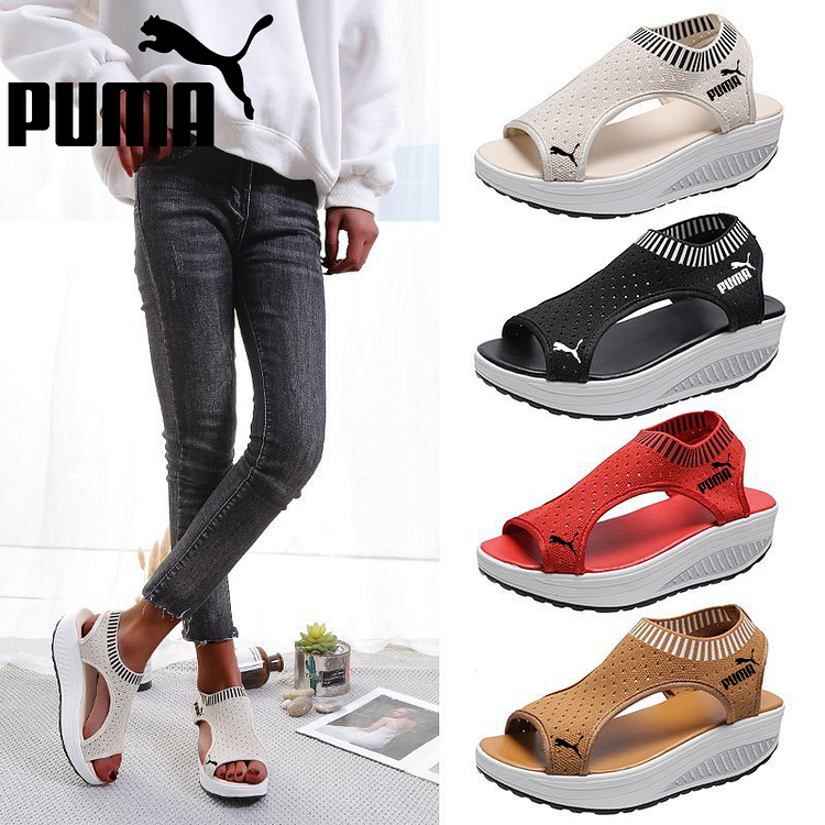 トレンディなPUMAウェッジスポーツサンダル（增高さ5cm）