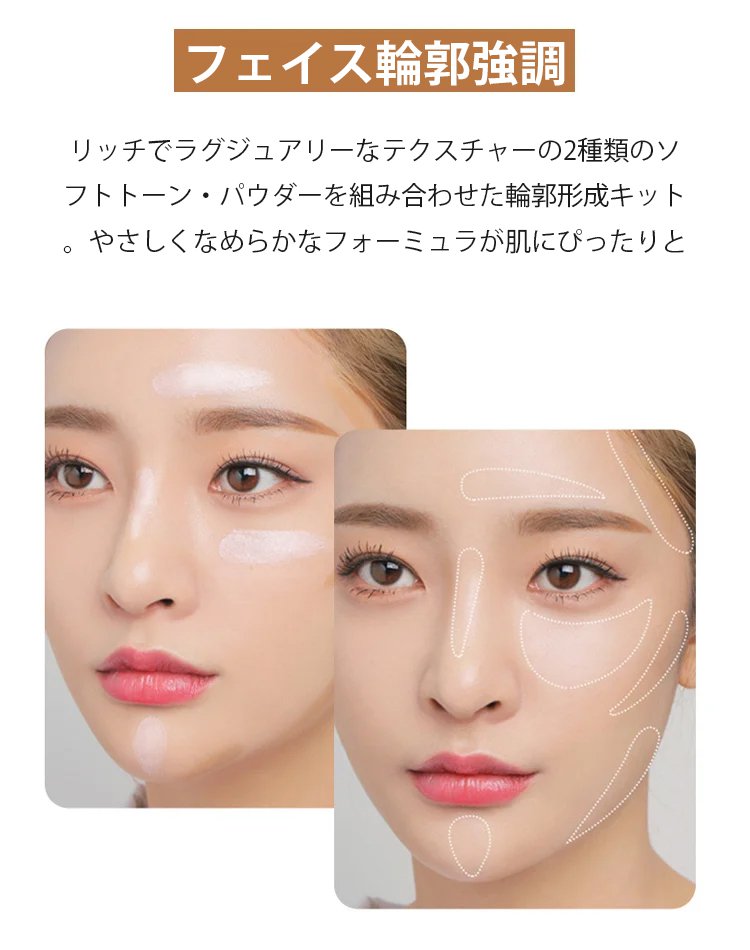 ハイライト+シェーディングの小顔作りスティック ハイライト+シェーディングの小顔作りスティック
