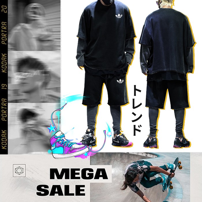 【1枚買うと1枚プレゼント】メンズスポーツウェア上下セット