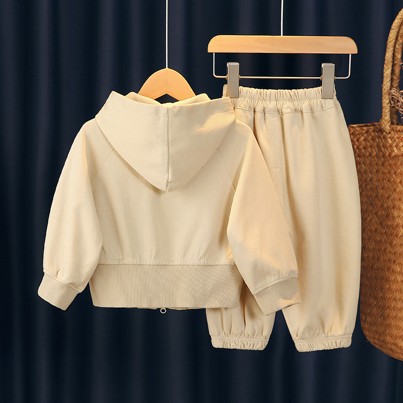 子供の秋服2025新しいスタイルのスーツ小さな女の子スタイリッシュな子供のスポーツレジャー純綿スウェットシャツツーピーススーツ